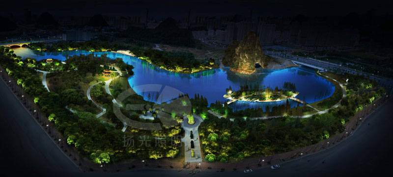 公園景觀(guān)照明設(shè)計(jì)鳥(niǎo)瞰圖